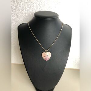 Vintage Enamel Cloisonne Floral Pendant Necklace, Estate